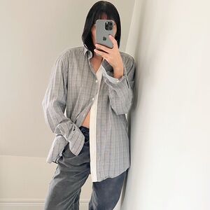 Versace Collection Men's Gray Checkered Shirt